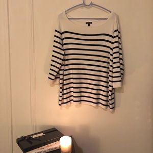 Who What Wear Striped Sweater Boatneck Plus Size